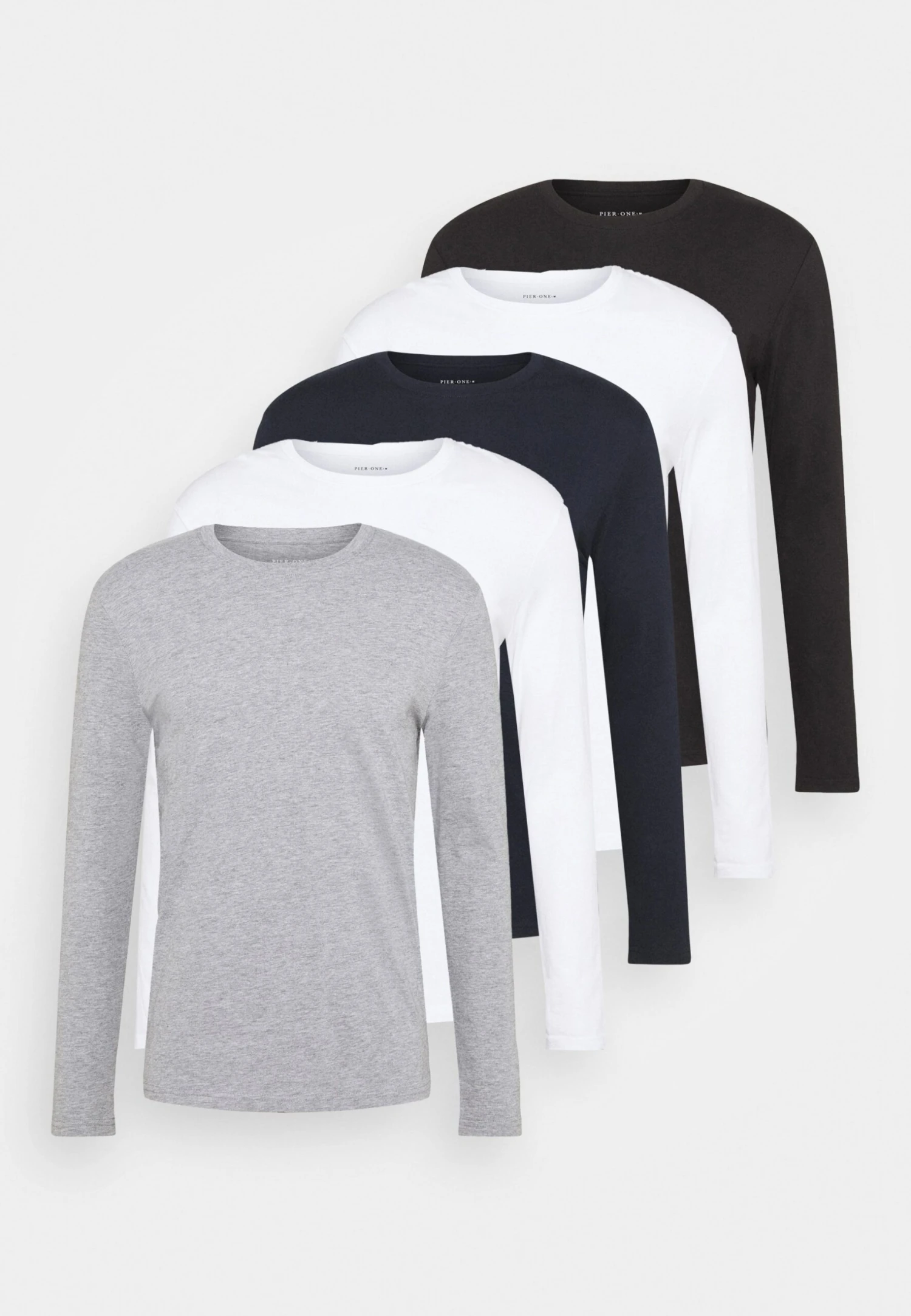 Pier One 5 Pack - Longsleeve - White/Dark Blu/Grey 10 Pier One 5 Pack - Longsleeve - White/Dark Blu/Grey - Afbeelding 8
