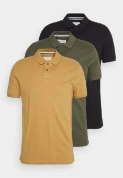 Pier One 3 Pack - Poloshirt - Camel/Khaki/Black
