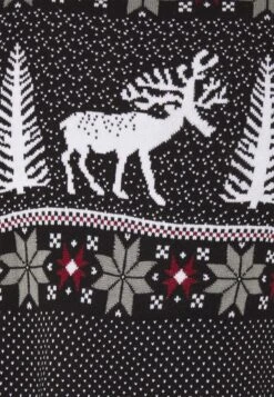 Pier One Wintery Christmas Jumper- Trui - Black -Pier One 19b4f5f8cc11462394392012199e9096