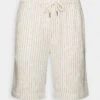 Pier One Linen Blend Drawcord Shorts- Shorts - Off-White -Pier One 228637db60b840a58a2b5acb0845341b