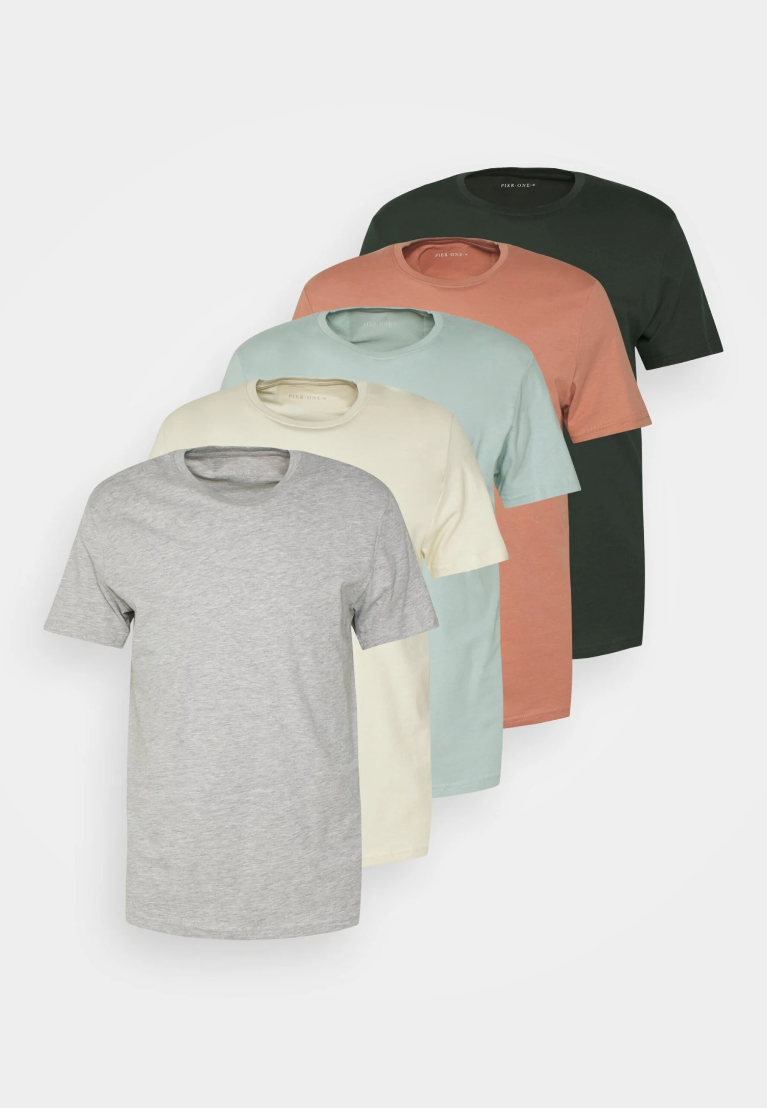 Pier One 5 Pack - T-Shirt Basic - Stone/Blue/Mottled Light Grey - 4 Pier One 5 Pack - T-Shirt Basic - Stone/Blue/Mottled Light Grey - - Afbeelding 2