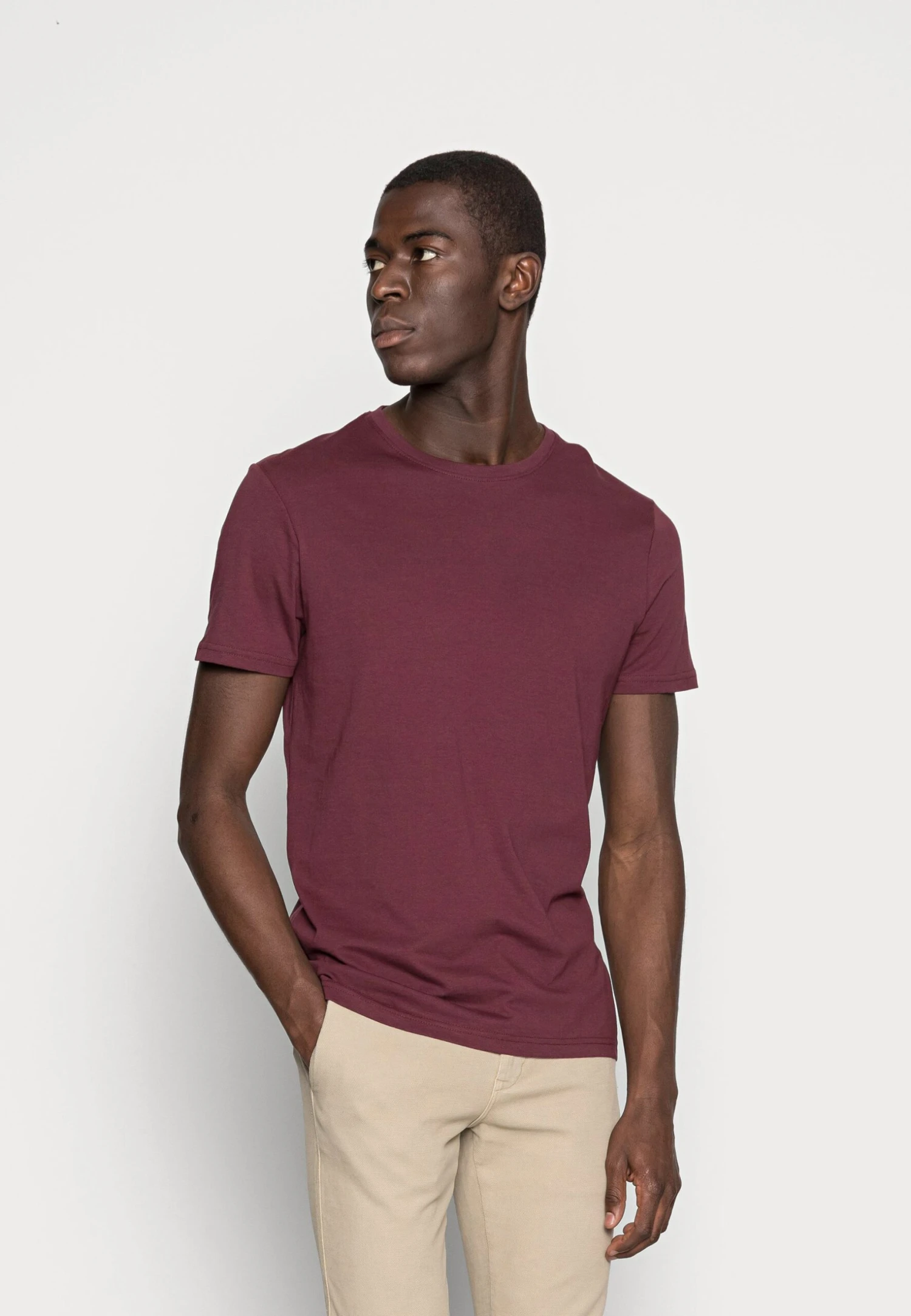 Pier One 2 Pack - T-Shirt Basic - Bordeaux 4 Pier One 2 Pack - T-Shirt Basic - Bordeaux - Afbeelding 2