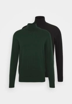 Pier One 2 Pack - Basic Turtleneck - Trui - Black/Dark Green 12 Pier One 2 Pack - Basic Turtleneck - Trui - Black/Dark Green -Pier One 903218958e2e432c9ae54008d290ccf6