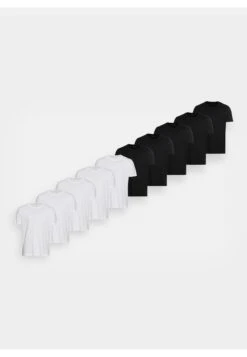 Pier One 10 Pack - T-Shirt Basic - White/Black -Pier One a47858ffbc3a4fd8908751110de7e4fb