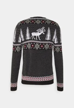 Pier One Wintery Christmas Jumper- Trui - Black -Pier One a6164c7a82dd4361b2733dc987e72946