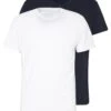 Pier One 2 Pack - T-Shirt Basic - White/Dark Blue 2 Pier One 2 Pack - T-Shirt Basic - White/Dark Blue -Pier One c317d65fe9bd4dd2b5dfb2c9aa92192f