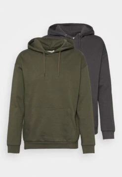 Pier One 2 Pack - Hoodie - Olive/Grey -Pier One e9b77bcede62405a96690341784f3595